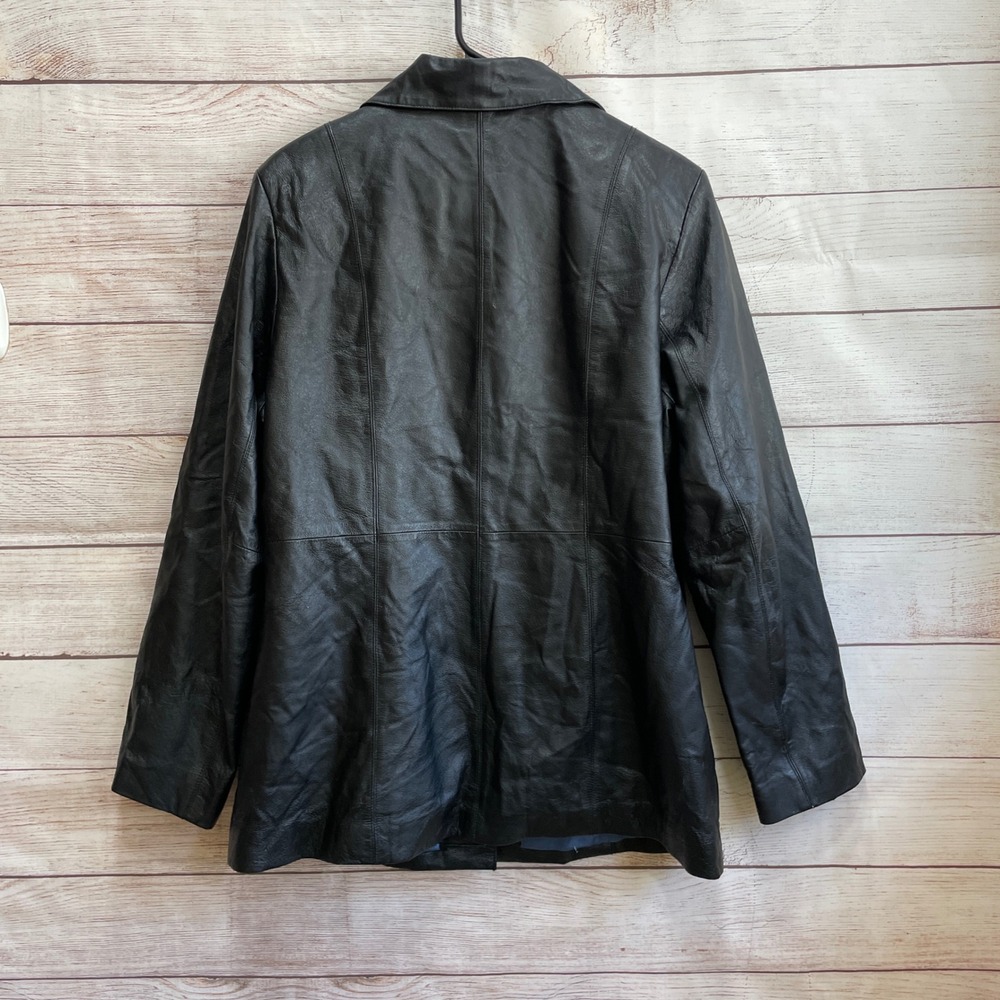 EXCELLENT CONDITION COLEBROOK & CO BLACK LEATHER JACKET - Picture 4 of 6